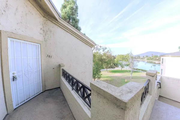 a view of a bench in the balcony