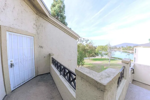 a view of a bench in the balcony