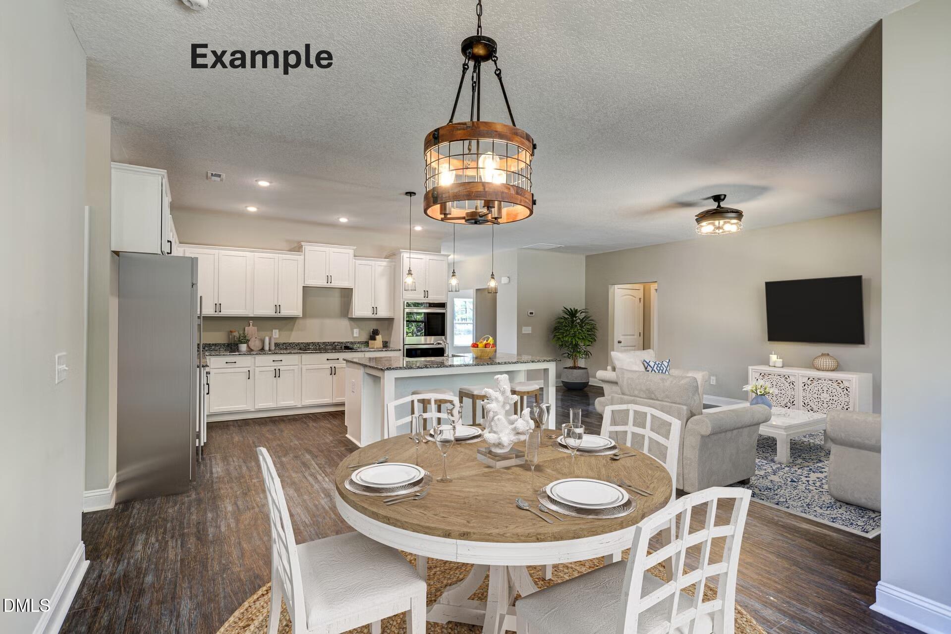 0 South Plank Road, Unit TRACK 2 Sanford, NC 27330 - Photo 3 of 39 a dining room with furniture a chandelier and wooden floor