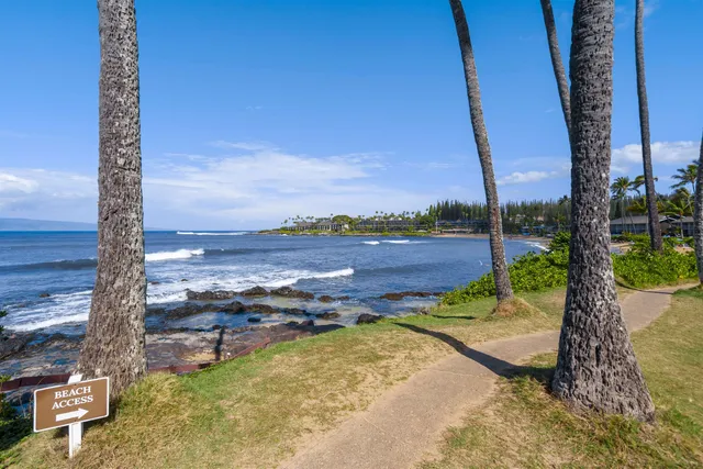 a view of a lake with a big yard