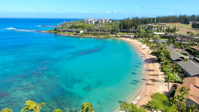 a view of a lake with houses