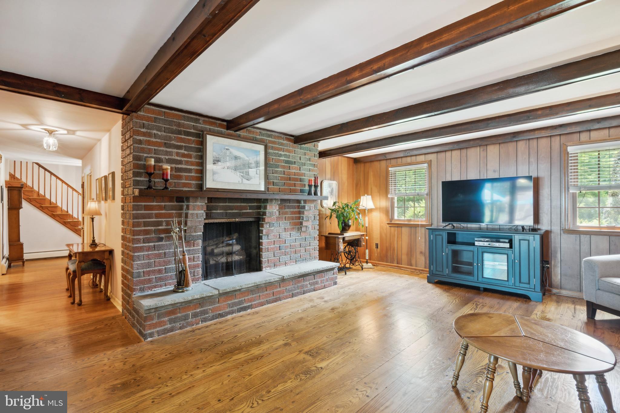 627 Georgetown Road Glen Mills, PA 19342 - Photo 12 of 25 Family Room with Wood Burning Fireplace