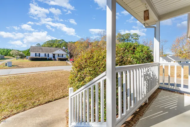 a view of a city from a balcony