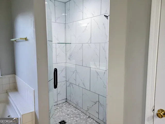 a bathroom with a shower