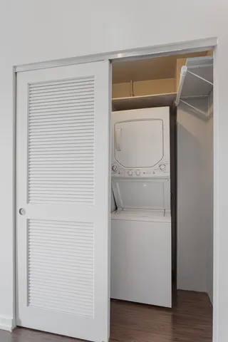 a utility room with a washer and dryer