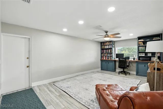 a living room with furniture