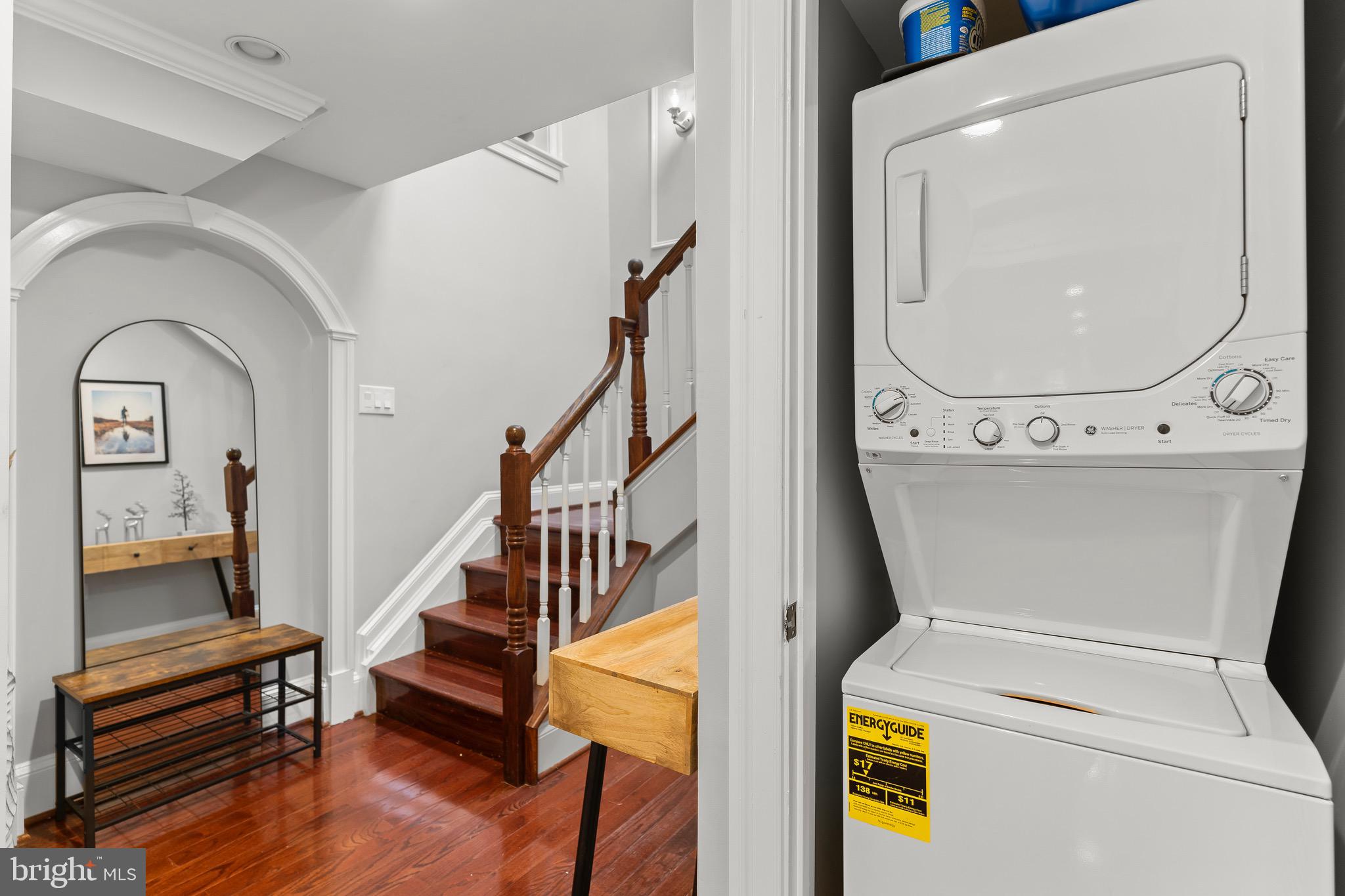 123 South Fayette Street Alexandria, VA 22314 - Photo 17 of 41 a view of staircase with washer and dryer