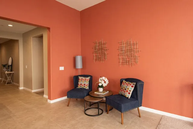 a large white room with a large window