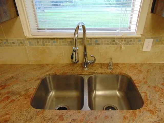 a close view of sink
