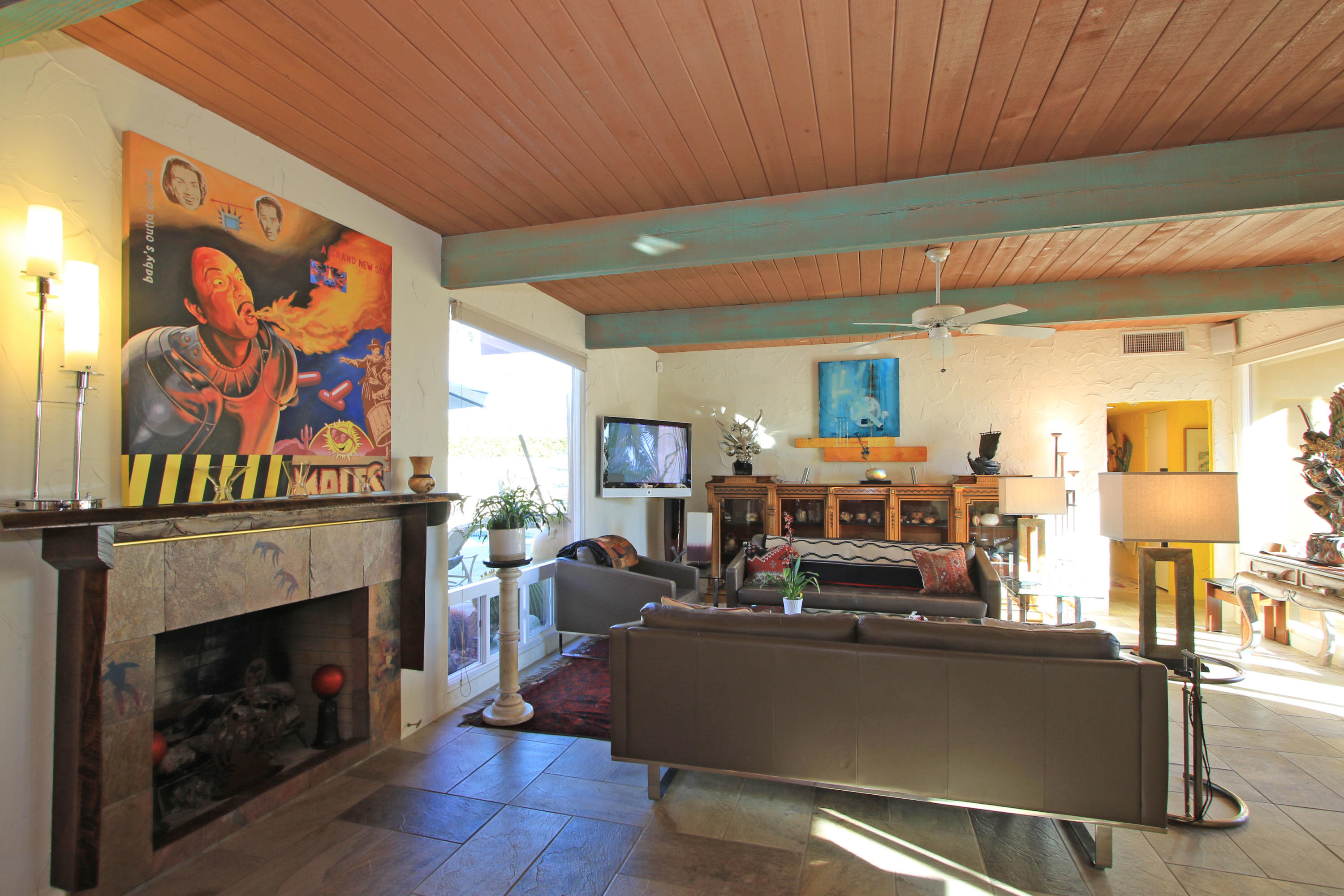 71421 Halgar Road Rancho Mirage, CA 92270 - Photo 14 of 43 FIREPLACE LIVINGROOM/DINING ROOM