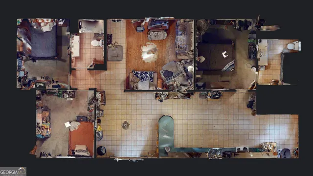 an aerial view of waterside residential building