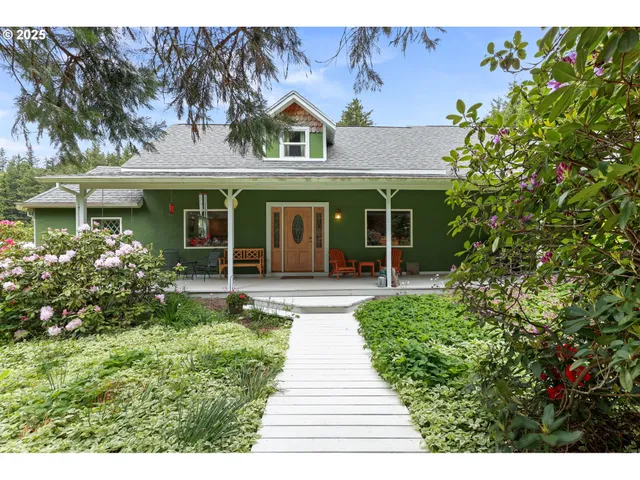 a view of a house with a garden