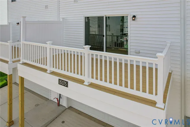 a view of a balcony with window