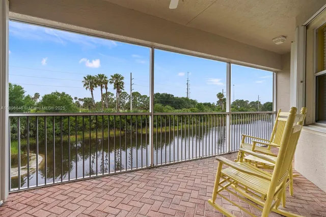 a view of a lake with a deck