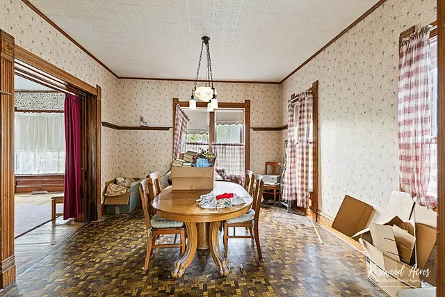 a outdoor dining space with furniture and window