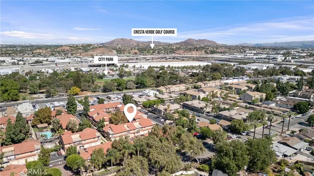 a view of city and mountain