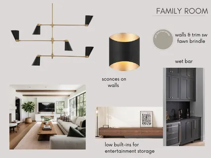 a living room with a bed