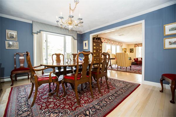 85 Myles Standish Road Weston, MA 02493 - Photo 12 of 28 a view of a dining room with furniture window and wooden floor