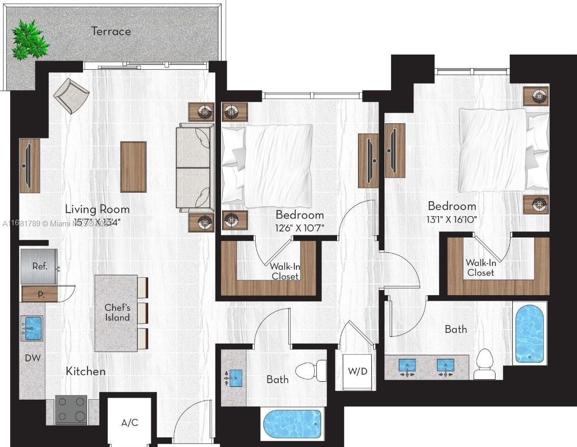 340 Southeast 3rd Street, Unit 1802 Miami, FL 33131 - Photo 3 of 36 a picture of a bathroom with mirror and shower