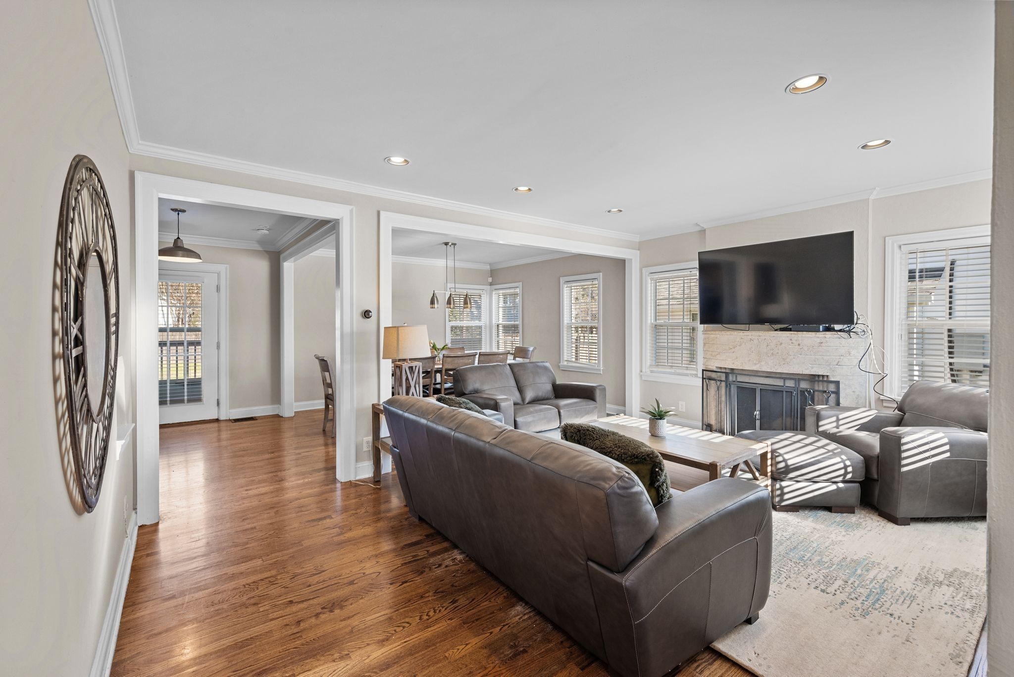816 Inverness Avenue Nashville, TN 37204 - Photo 6 of 39 a living room with fireplace furniture and a flat screen tv