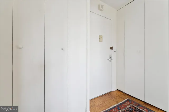 a view of room with hardwood floor