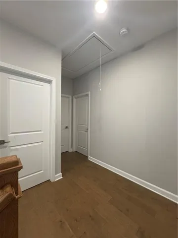 an empty room with closet