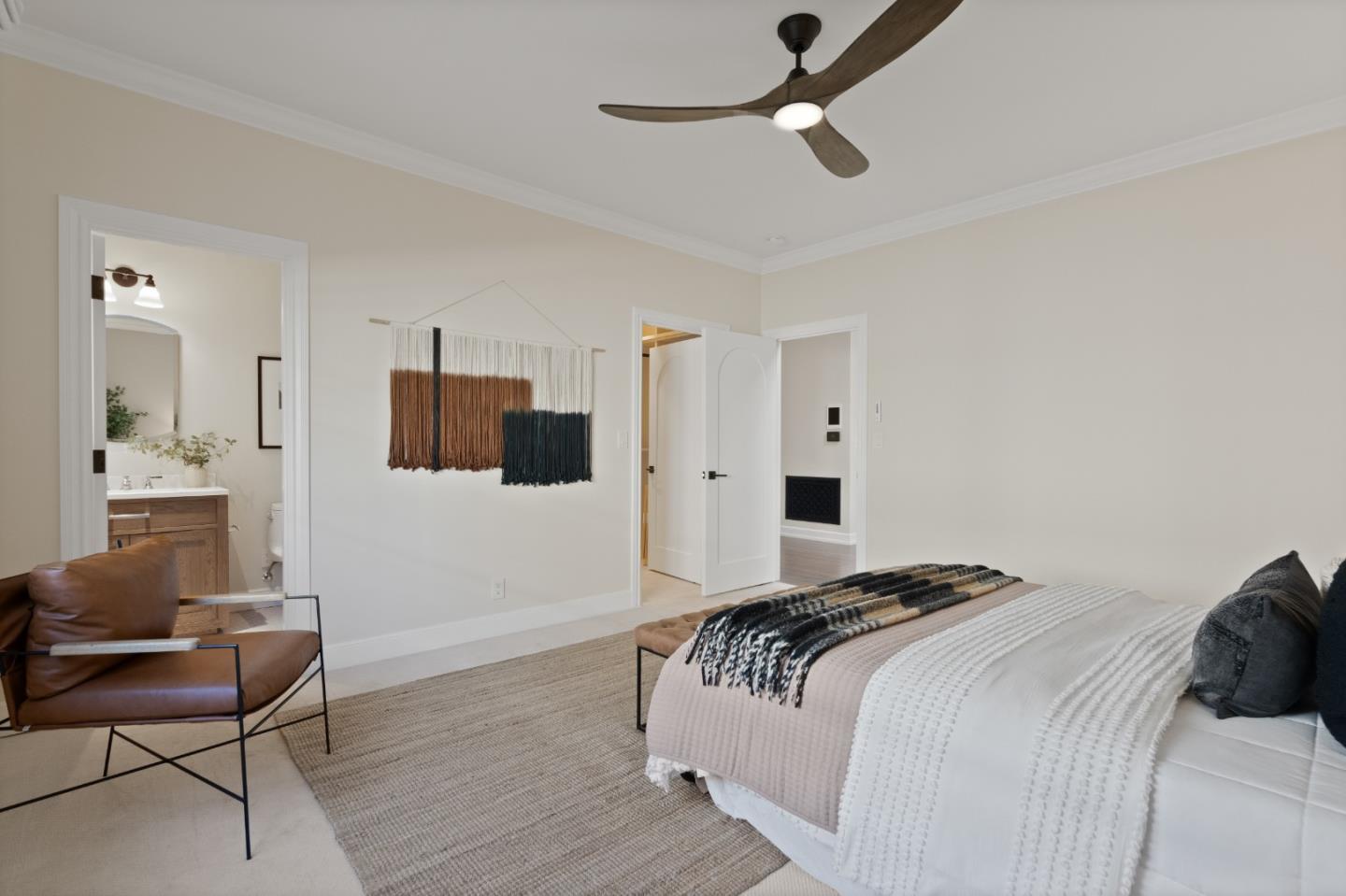 1153 Cabrillo Avenue Burlingame, CA 94010 - Photo 56 of 80 a bedroom with a bed a chair and potted plant on the dresser