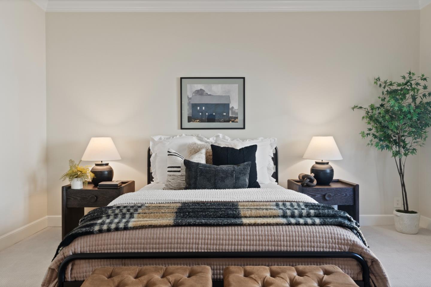 1153 Cabrillo Avenue Burlingame, CA 94010 - Photo 57 of 80 a bedroom with a bed and a lamp