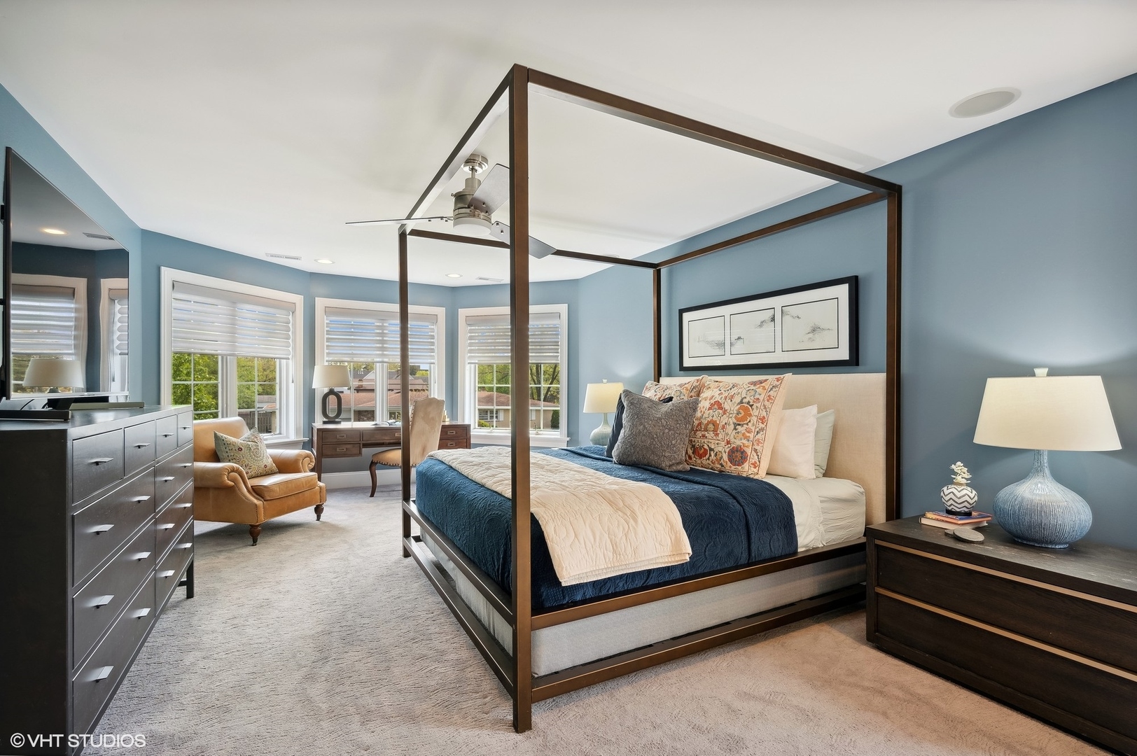 1770 Harrison Street Glenview, IL 60025 - Photo 20 of 40 a bedroom with a bed couch and large windows