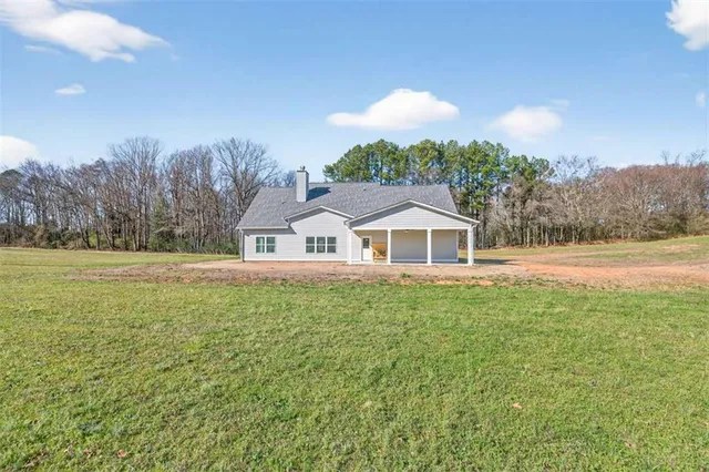 an aerial view of a house
