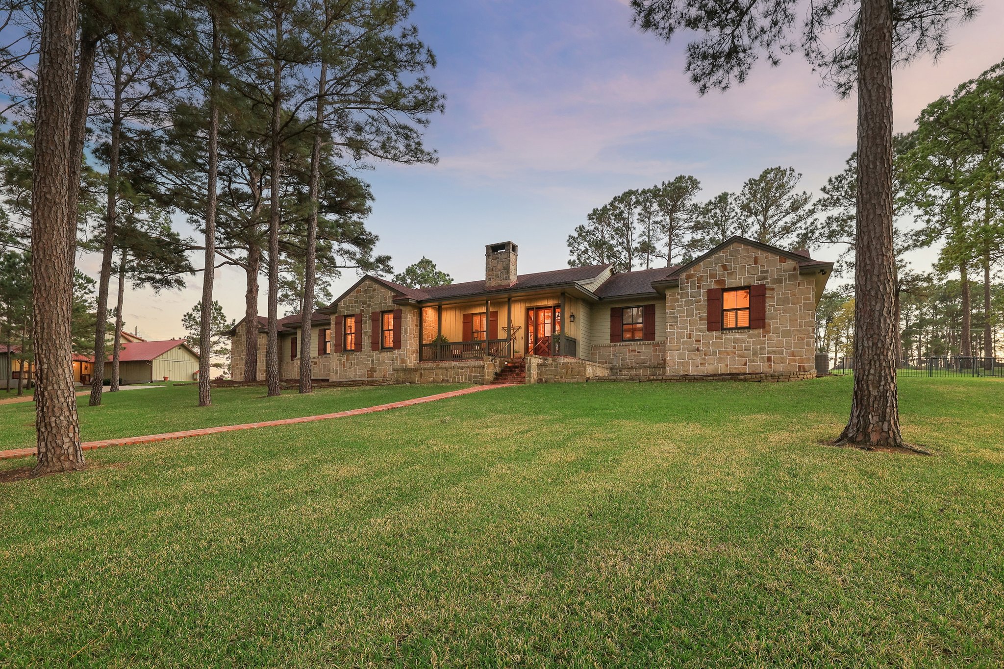 546 McAllister Road Bastrop, TX 78602 - Photo 30 of 40 Single story home with a chimney and a yard