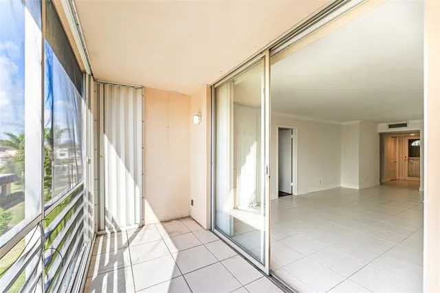 a view of a hallway with entryway