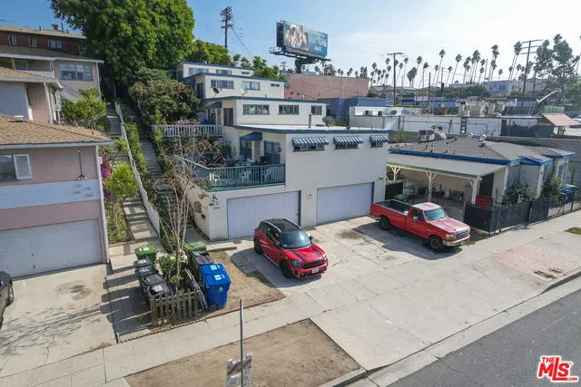 a car parked in front of a building