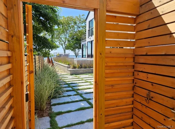 a pathway with a yard