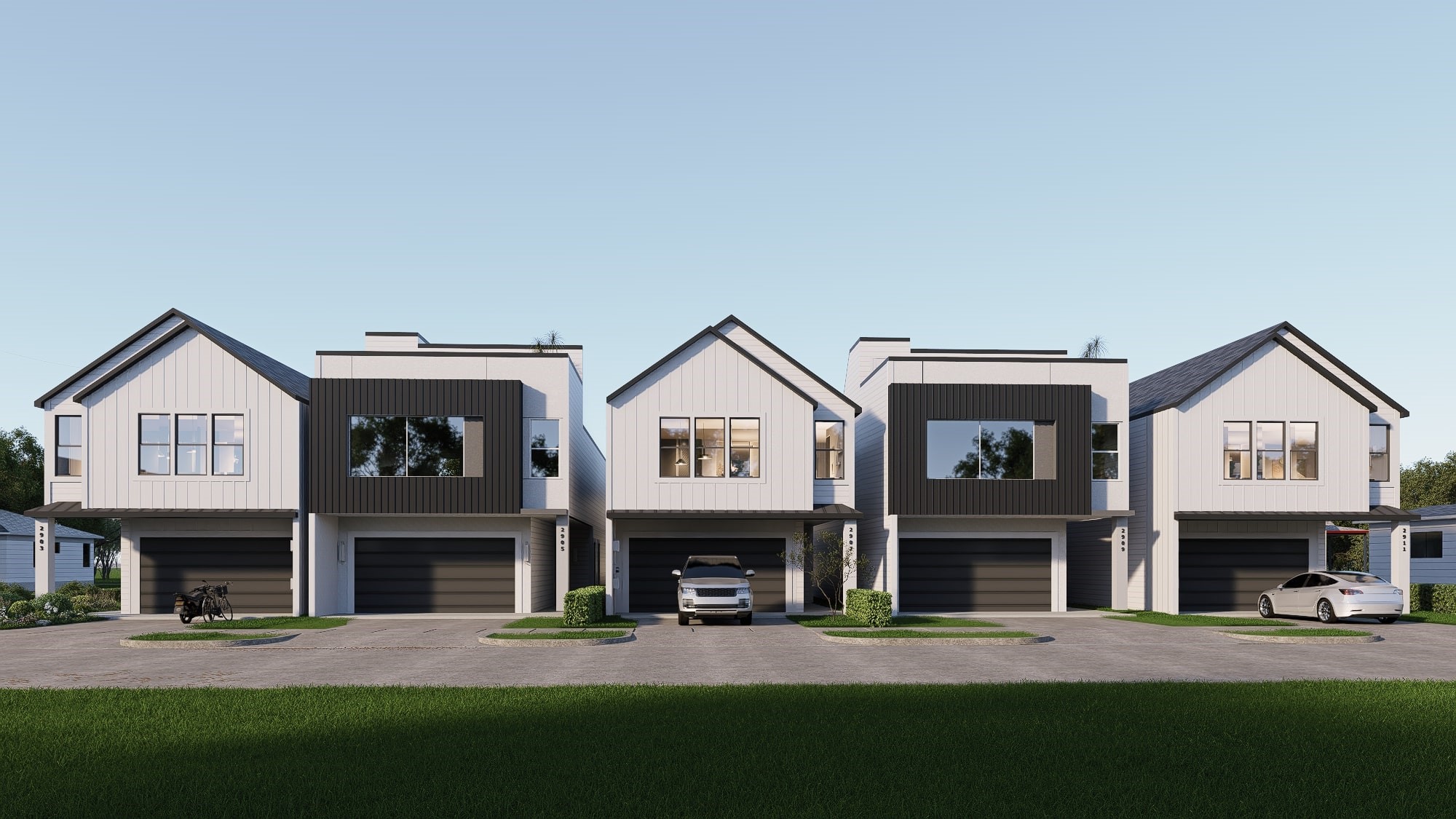 2909 Jones Street Houston, TX 77026 - Photo 2 of 23 a view of a big house with couches and a fire pit next to a yard