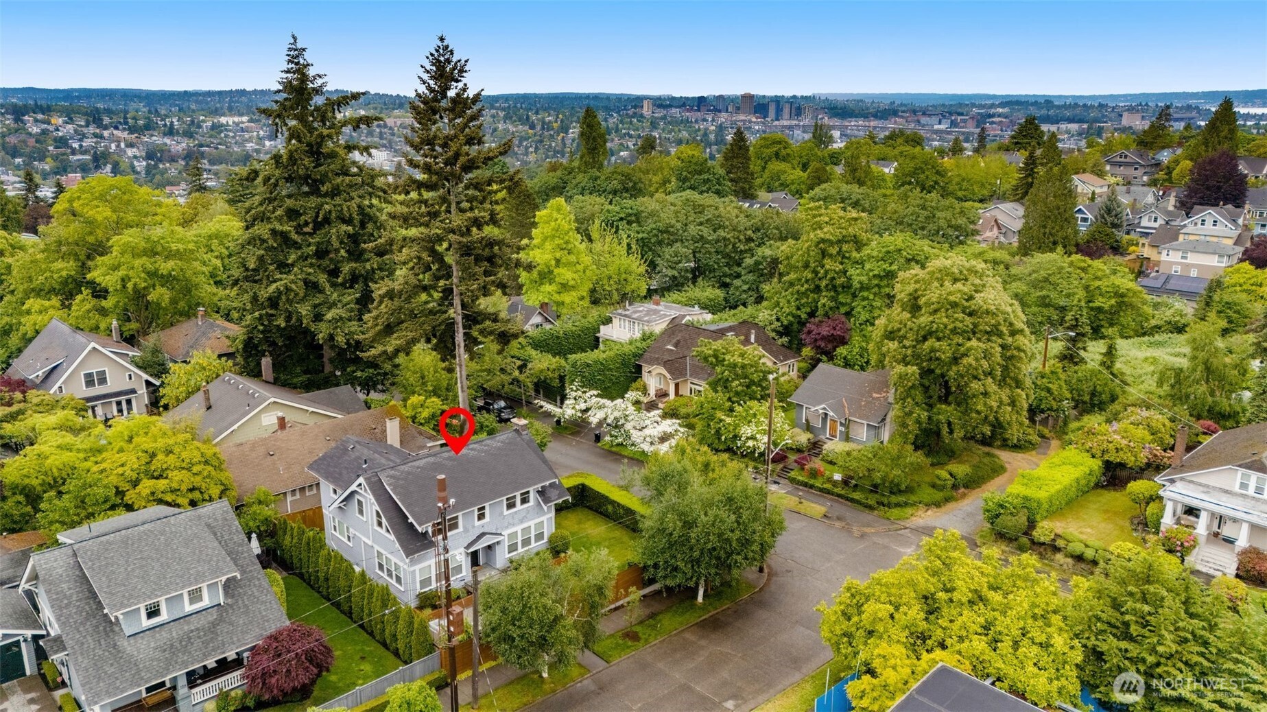 170 Lynn Street Seattle, WA 98109 - Photo 39 of 40 an aerial view of a house with a yard basket ball court and outdoor seating