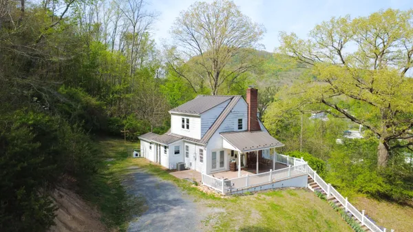 an aerial view of a house