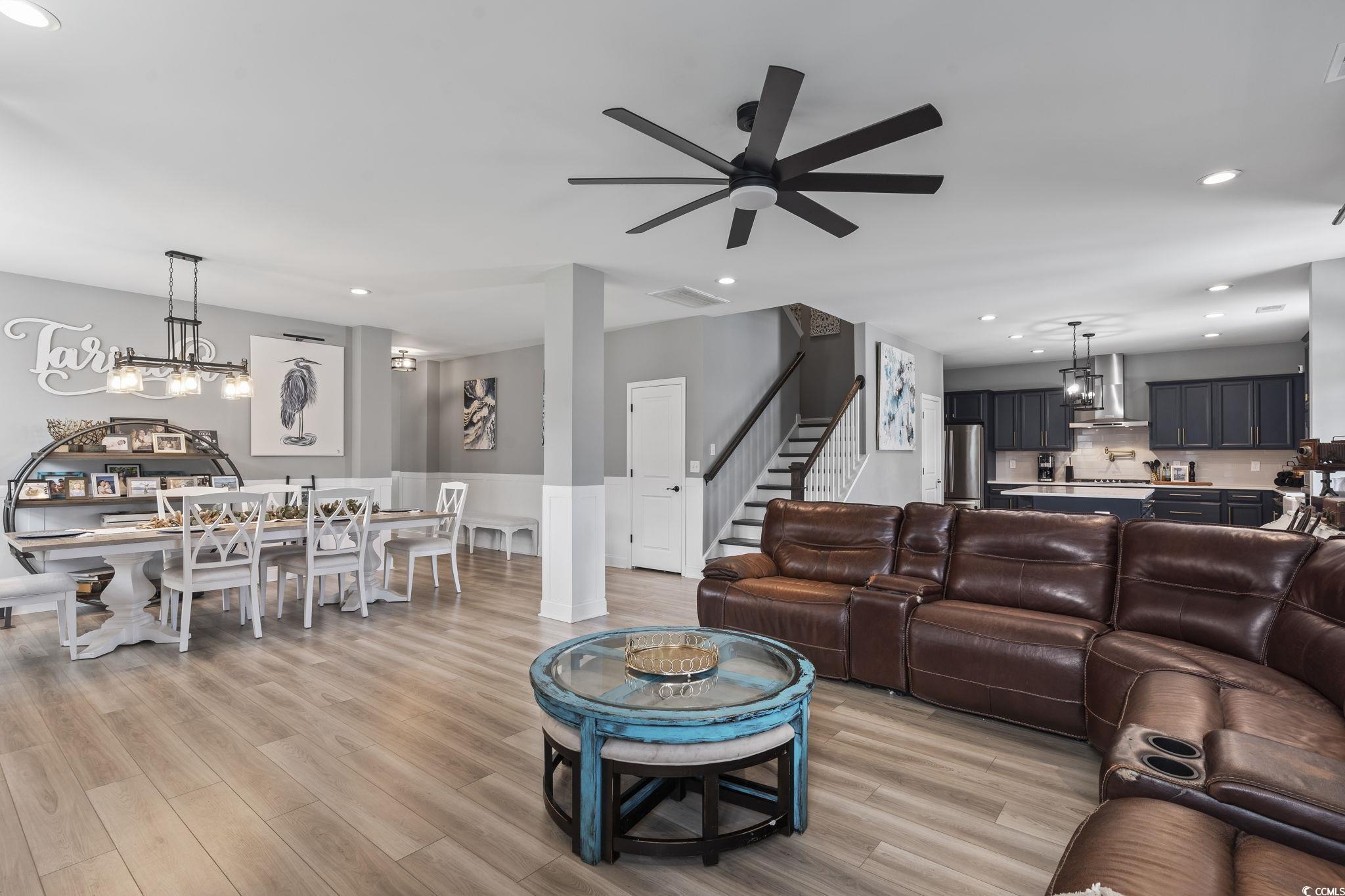375 Bumble Circle Murrells Inlet, SC 29576 - Photo 11 of 40 Living room featuring ceiling fan with notable cha