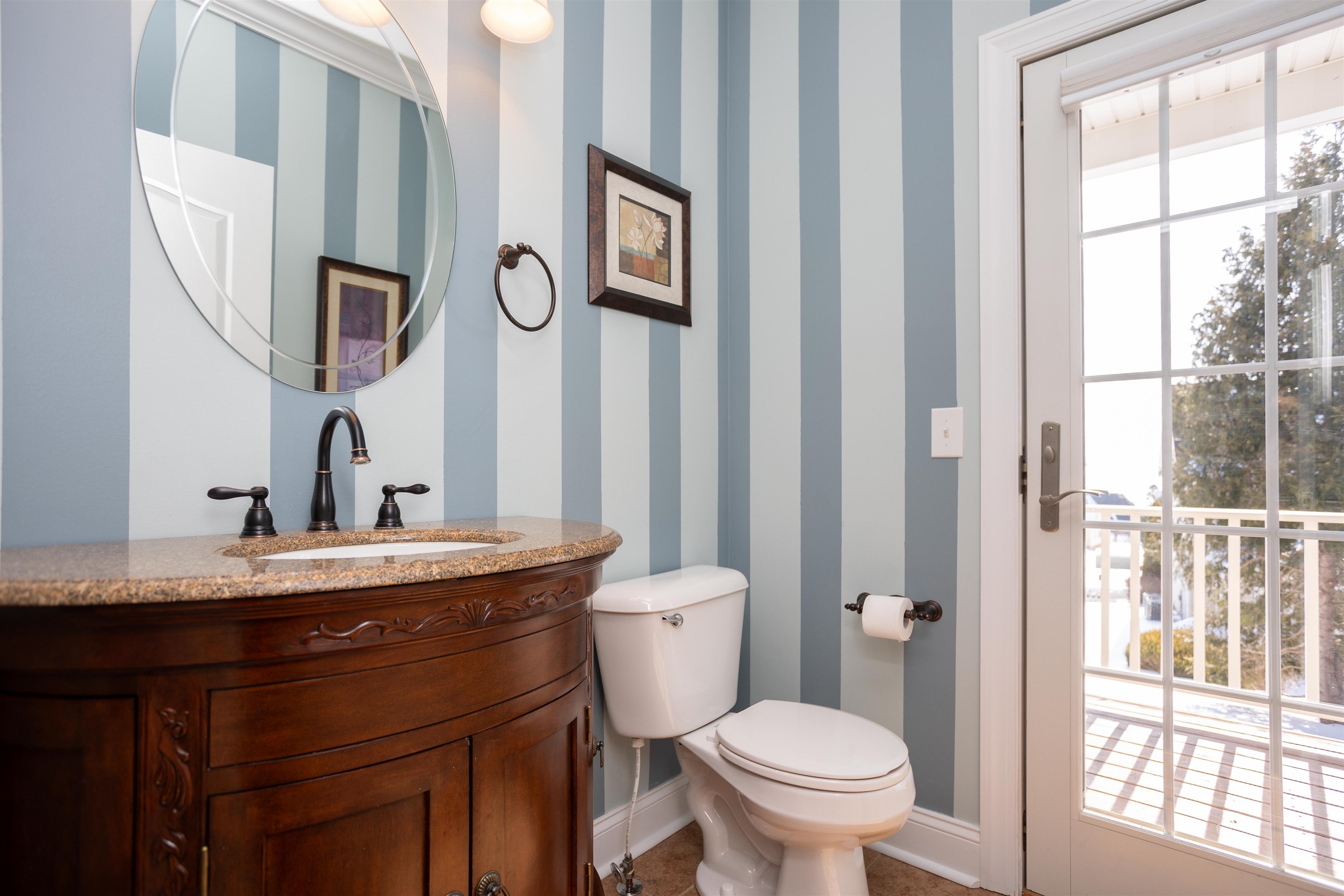 203 Keswick Circle Dayton, VA 22821 - Photo 22 of 73 a bathroom with a granite countertop toilet sink and mirror