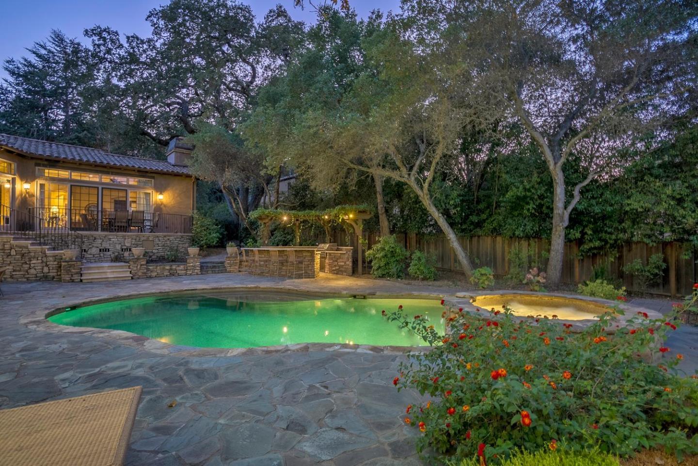 18485 Withey Road Monte Sereno, CA 95030 - Photo 38 of 39 a view of a backyard with swimming pool