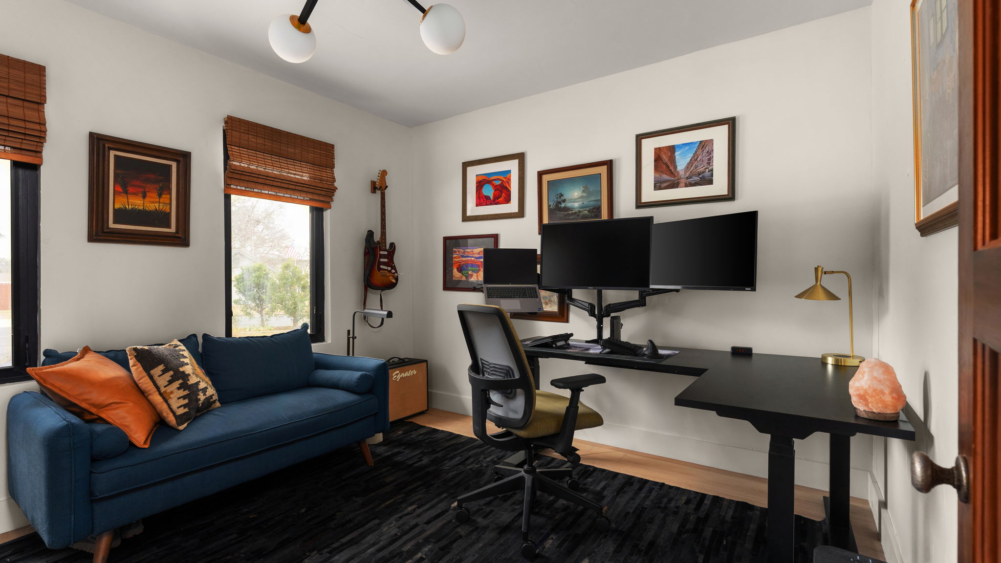 404 Whitetail Drive Manchaca, TX 78652 - Photo 22 of 33 Office area featuring dark wood-style floors and baseboards