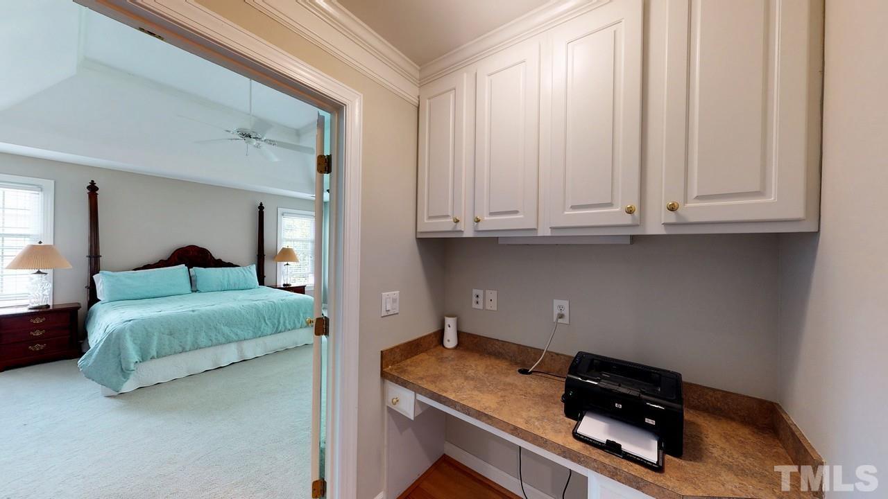 12432 Canolder Street Raleigh, NC 27614 - Photo 22 of 30 Built-in Hallway Desk Nook just outside the master bedroom.