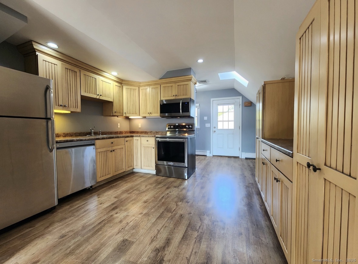 View of kitchen from living room