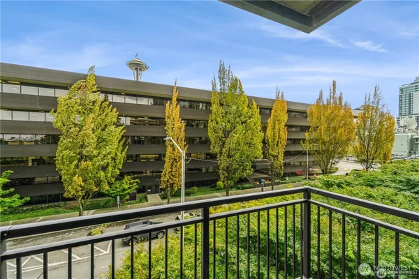 a view of a balcony with outdoor space