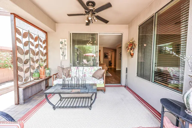 a living room with furniture