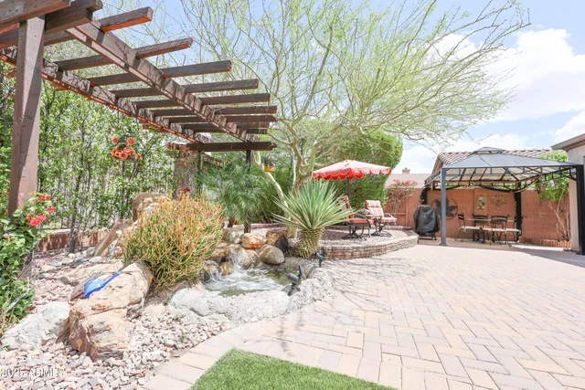 a view of street with sitting area
