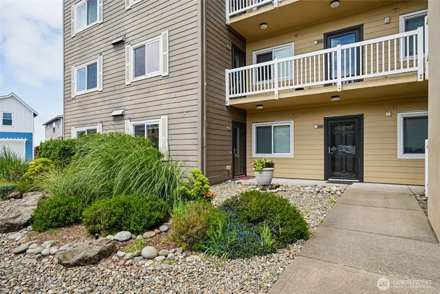 a front view of a multi story residential apartment building