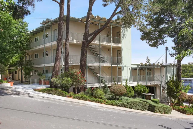 a view of a street with houses