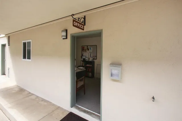 a view of a porch with furniture