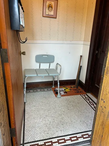 a room with gym equipment